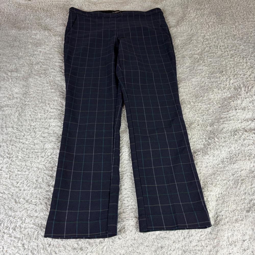 Liz Claiborne Emma Classic Navy Blue Plaid Pull On Career Dress Pants Size 8